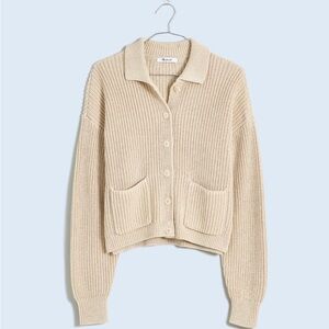 Madewell Ribbed Polo Cardigan Sweater